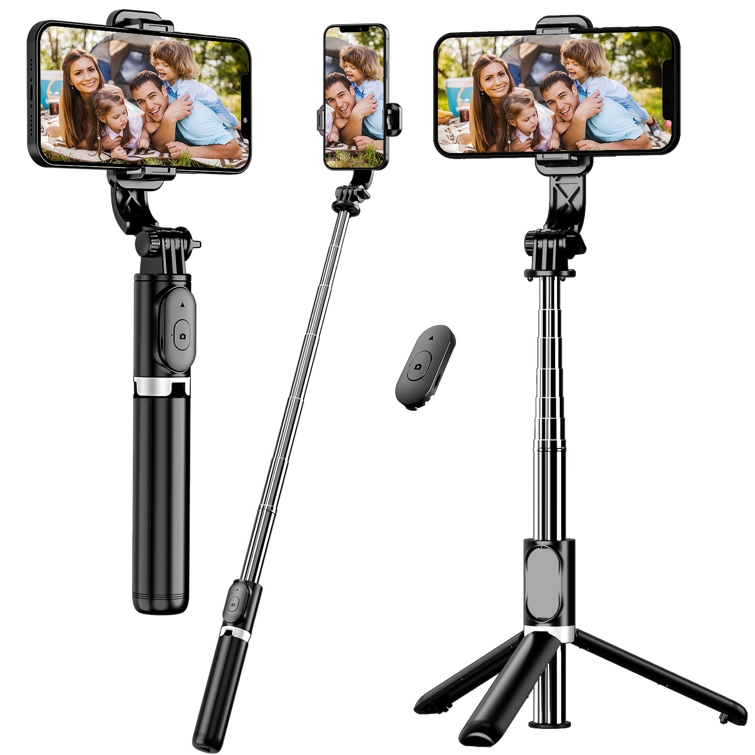 40″ Extendable Selfie Stick Tripod – Wireless Remote & 360° Rotation for iPhone/Samsung