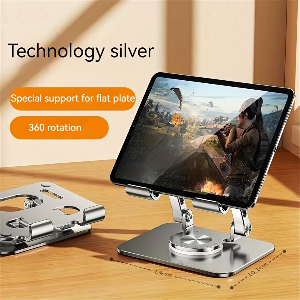 Adjustable Aluminum Tablet Stand – 360° Rotatable & Foldable for iPad & Phones