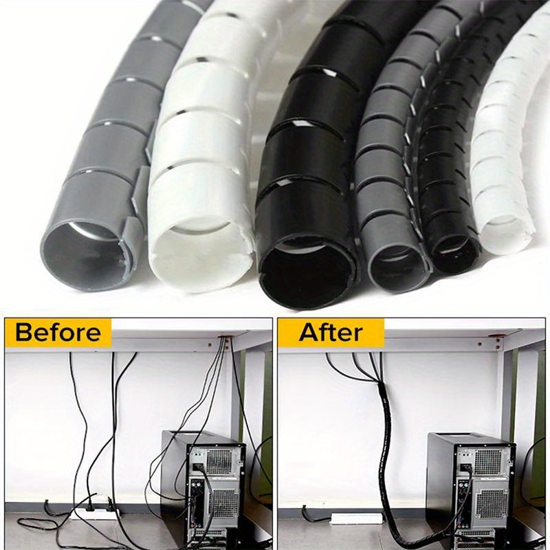 Flexible Spiral Cable Organizer – 5–16 mm, 5 m Cord Wrap for Cable Management